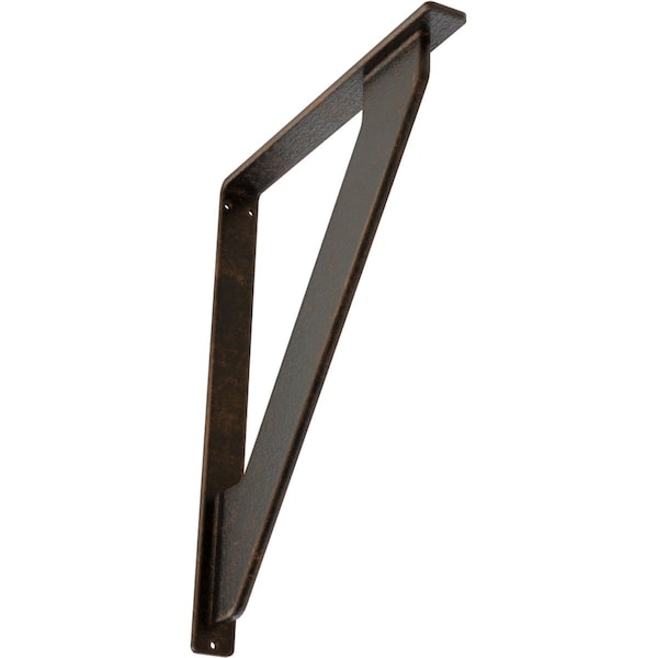 Ekena Millwork Traditional Wrought Iron Bracket, (Single center brace), Antiqued Bronze 1 1/2"W x 12"D x 15"H BKTM01X12X15STRABZ - main